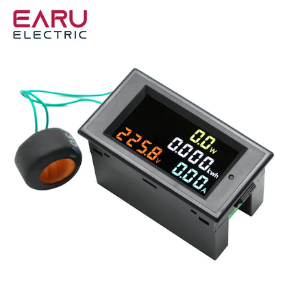 D69-2049 Digital Multimeter 100A AC 40-300V Electric Power Energy Voltmeter Ammeter Analyser Watt Volt kWh 220V LCD