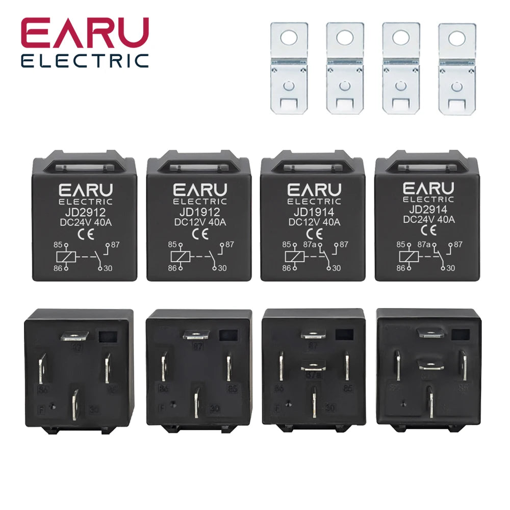 4 5 Pin 4P 5P 40A Waterproof Car Relay Long Life Automotive Relays Normally Open DC 12V 24V Relay For Head Light Air Conditioner