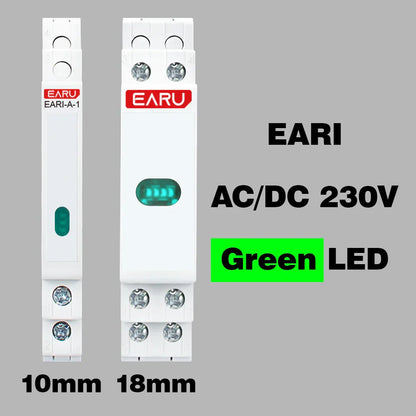 10/18mm Rail Indicator Light AC DC 220V 230V LED Dual Color Signal Light Tri Color Indicator Light 50/60Hz Light Red Green Blue