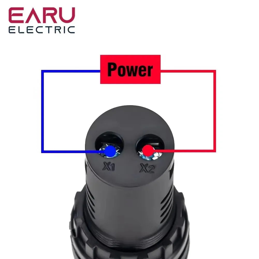 AD16-22SM 22mm Panel Diameter AC DC 12V 24V 110V 220V Flash Signal Light Red LED Active Buzzer Beep Alarm Indicator Green Yellow