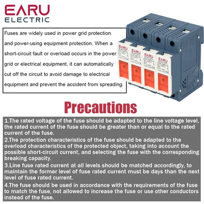1P 2P 3P 4P Solar DC Fuse Holder High Voltage Solar PV DC 1000V Photovoltaic 6A-32A Photovoltaic System Protection Protector gPV