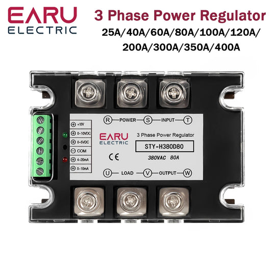 Three Phase Solid State Relay Voltage Regulator Module Power Regulator Thyristor AC380V  25A-400A SSR Fully Isolated Intelligent
