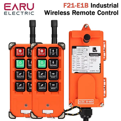 F21-E1B 2 Transmitter + 1 Receiver 220V 380V 110V 12V 24V Industrial Remote Controller Switches Hoist Crane Control Lift Crane