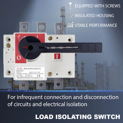 3P AC420/690V 100A 160A 250A Load Isolation Switch Knife Switch Three-Phase Circuit Breaker In-cabinet Transfer Operation Switch