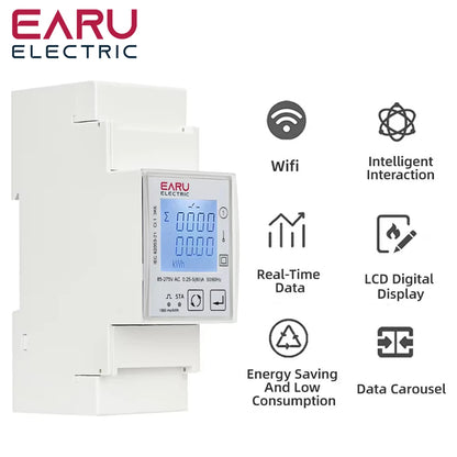 Tuya WiFi ZigBee Smart Energy Meter AC 110V 220V 80A Bidirectional measurement Single Phase Power Consumption Monitor kWh Meter