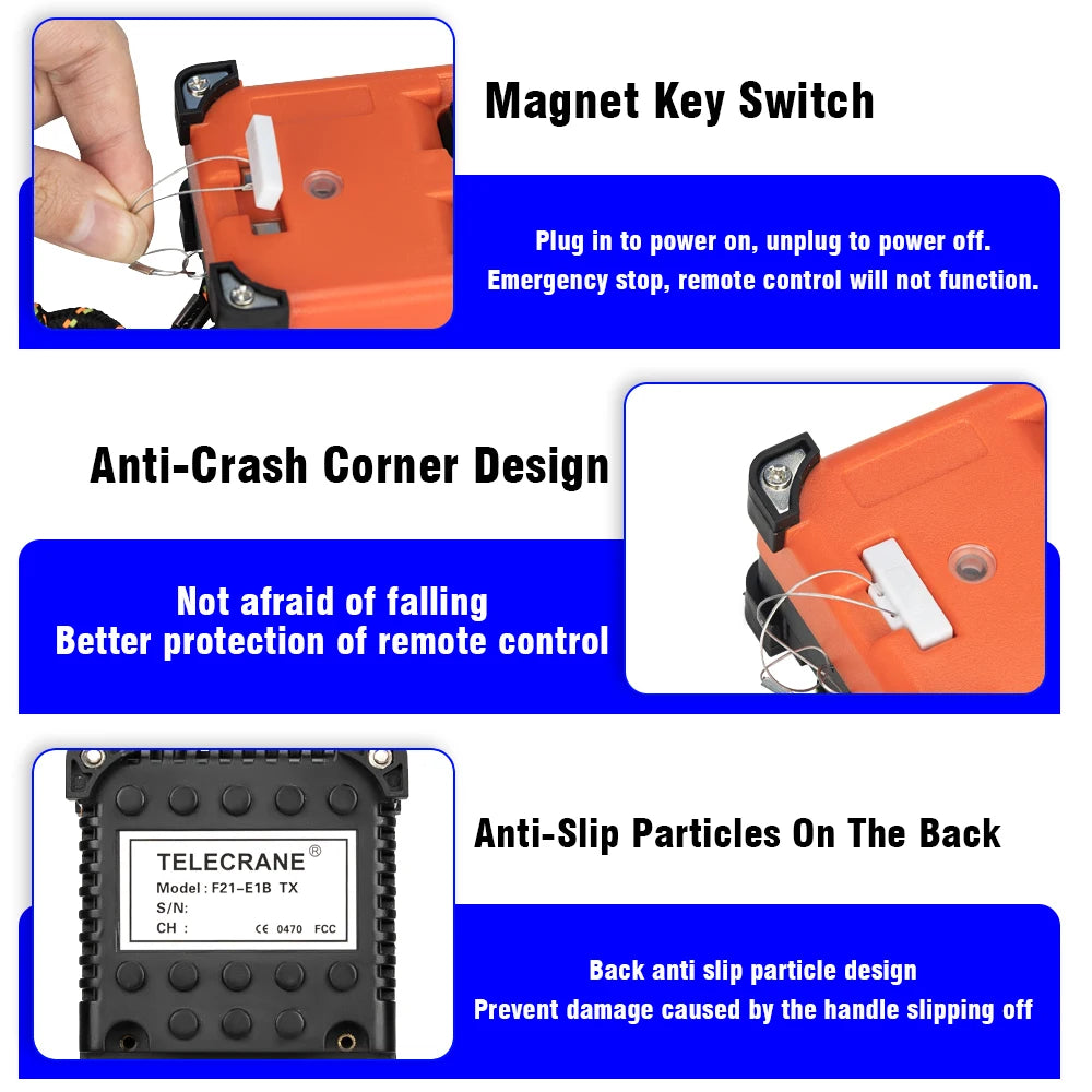 F21-E1B 2 Transmitter + 1 Receiver 220V 380V 110V 12V 24V Industrial Remote Controller Switches Hoist Crane Control Lift Crane