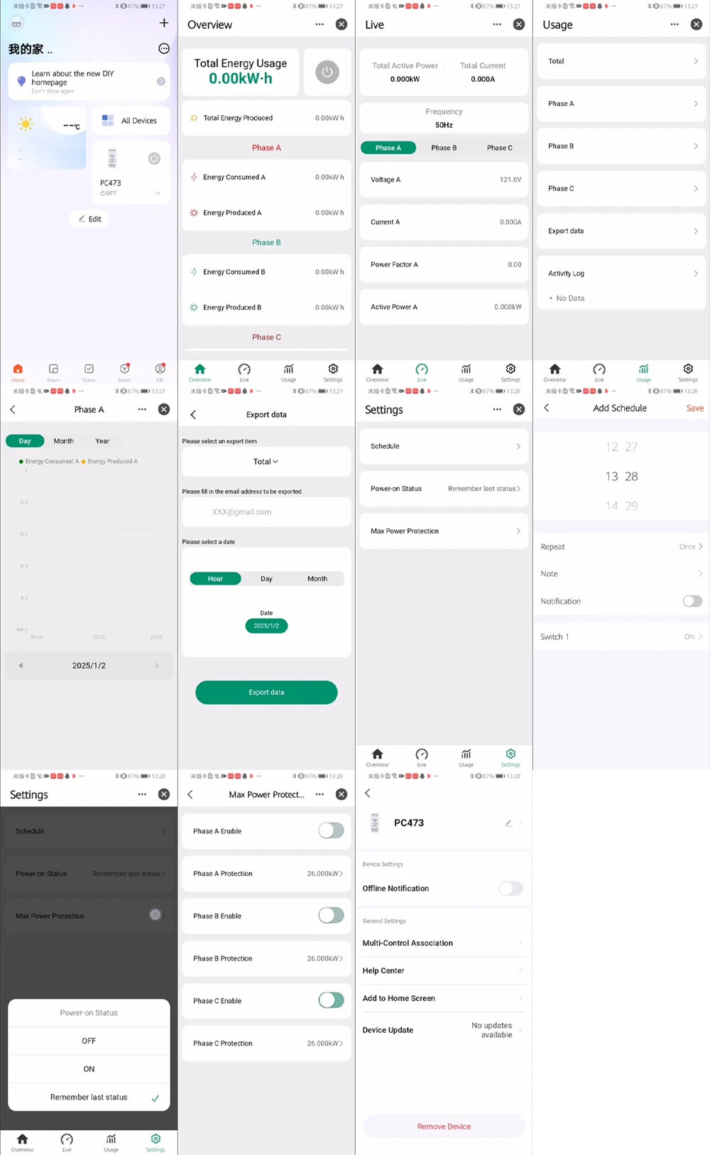 Tuya Smart WiFi Three Phase 80A AC90-480V Bi-Directional Measurement Power Energy kWh Meter Monitor 3Pcs CT Clamps Switch Relay