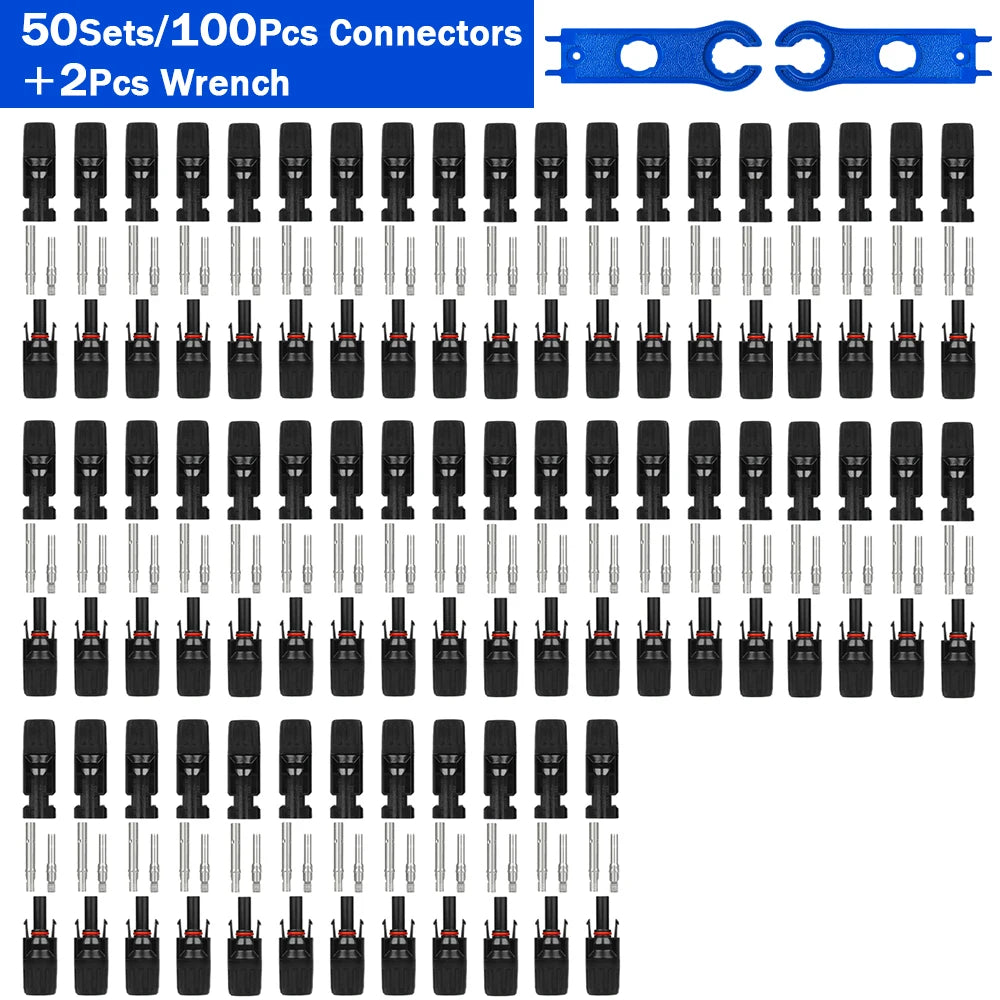 5/10/20/30/50 Pairs DC Solar Connector 1000V 30A Panel Stecker IP67 Waterproof Connector Kit for Sola PV Cable with 2Pcs Spanner