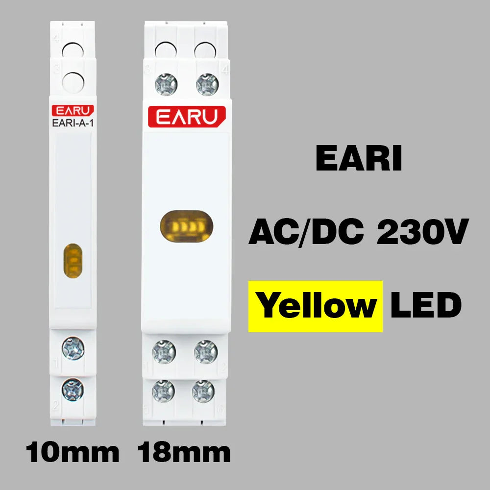 10/18mm Rail Indicator Light AC DC 220V 230V LED Dual Color Signal Light Tri Color Indicator Light 50/60Hz Light Red Green Blue