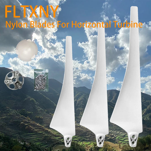 FLTXNY 530/550/580/630mm Nylon Blade 300W 400W 600W 800W Windmill Horizontal Wind Turbine Generator Blades With Hub and Hood