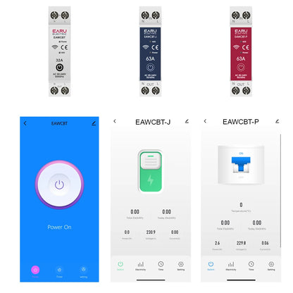 Tuya WiFi Smart Circuit Breaker MCB Timer 1P+N 63A Power Energy kWh Voltage Current Meter Protector Voice Remote Control Switch
