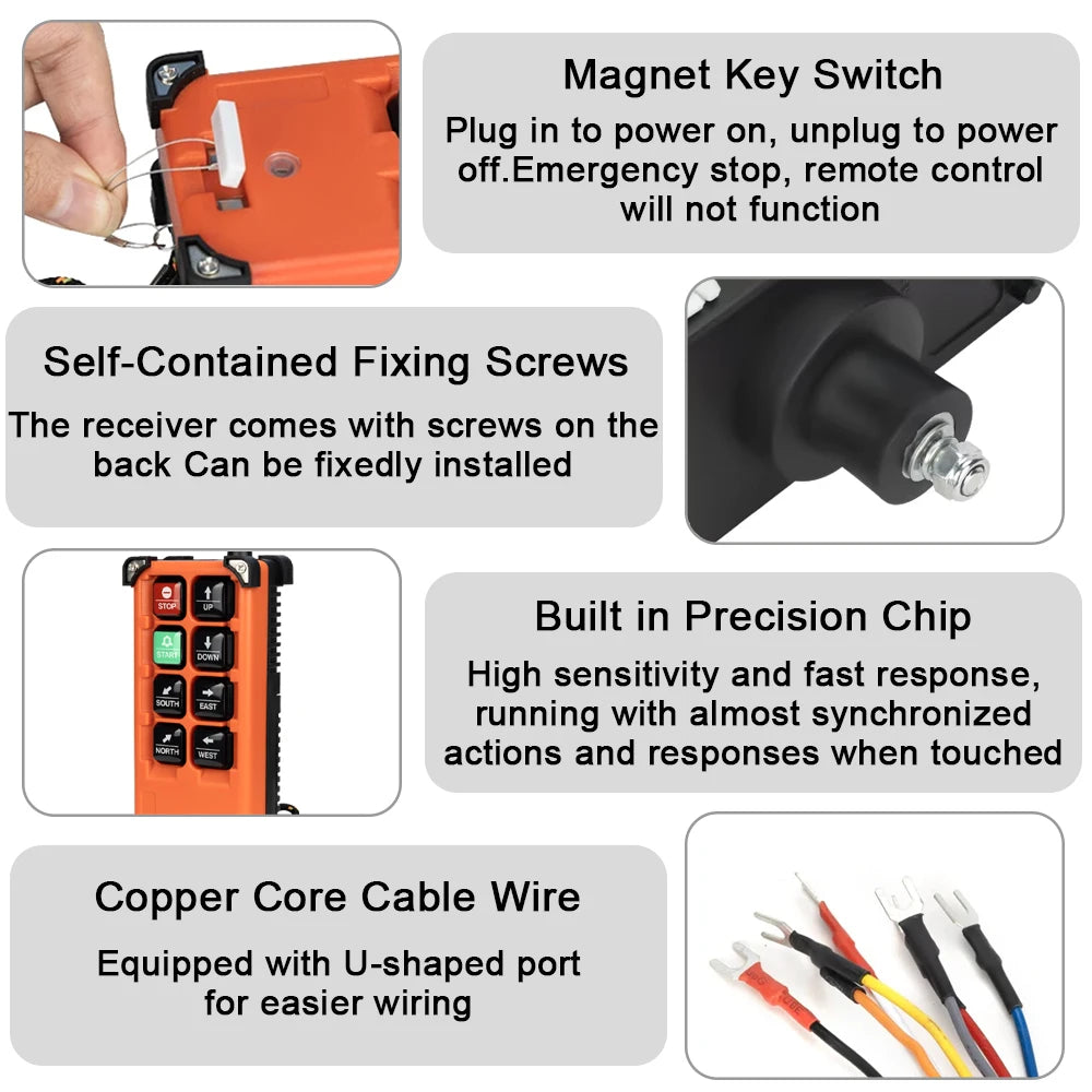 F21-E1B Top Quality Industrial Remote Controller Switches AC220V 380V 110V DC 12V 24V 36V Hoist Crane Control Lift Crane Lift