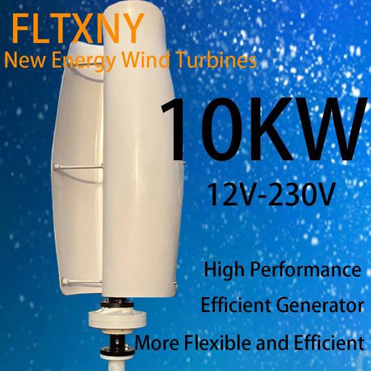 10KW 12V-230V Vertical Wind Turbine Generator for Home Free Energy Wind Power Windmill Permanent Maglev with MPPT Controller