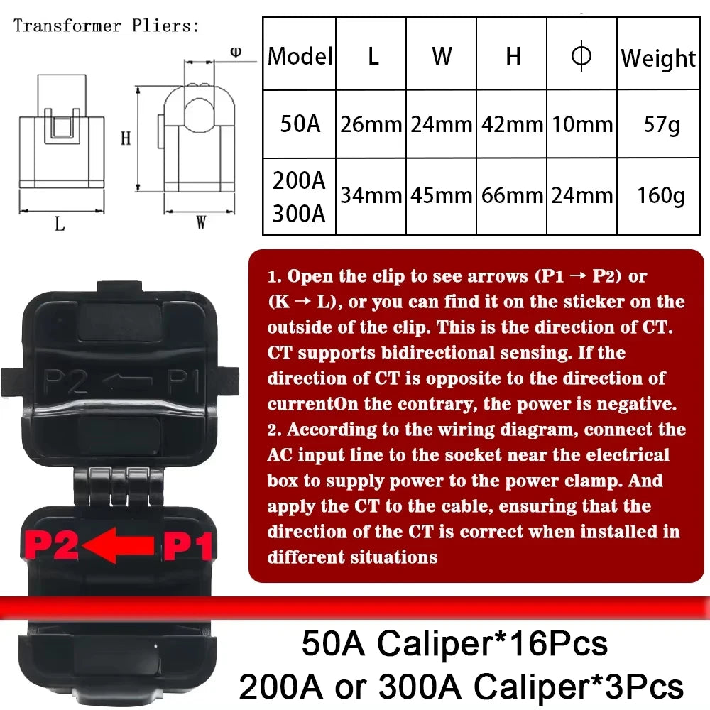 Tuya Smart WiFi Multi-Circuit 19 Channels Bi-Directional Power Energy kWh Meter Monitor AC90-480V 200A 300A with 19PCS CT Clamps