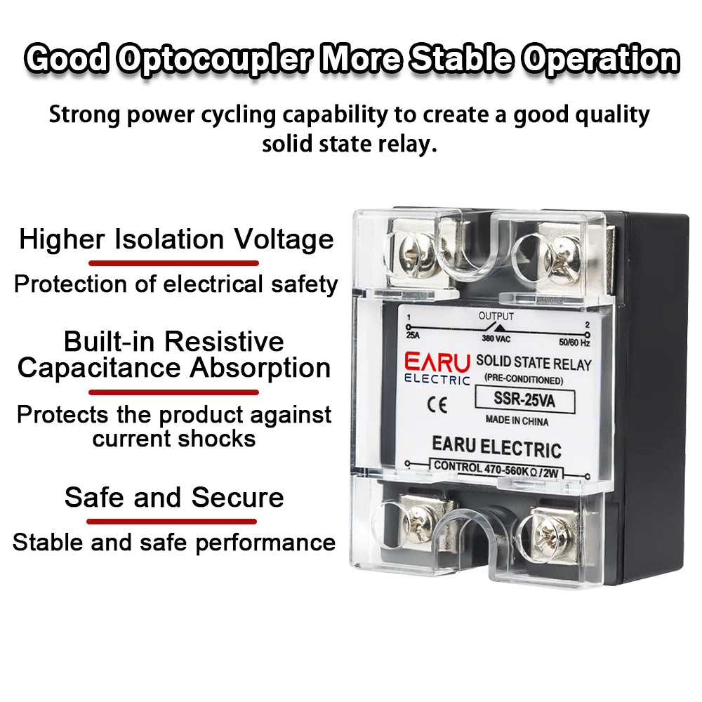 SSR-10VA 25VA 40VA Solid State Relay Voltage Regulator SSR 10-150A  AC 380V Output Potentiometer for PID Temperature Controller