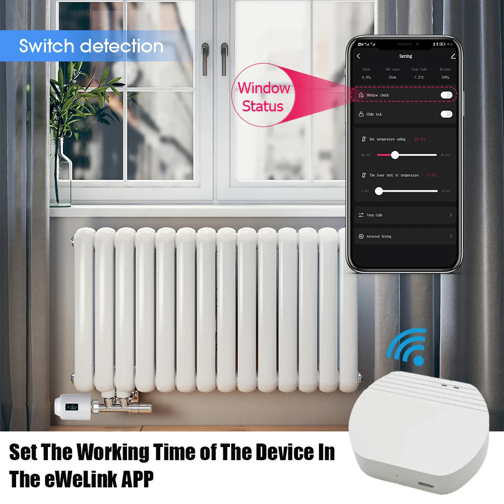 New eWeLink Smart ZigBee Thermostat Radiator TRV Programmable Actuator Heating Remote Temperature Controller Alexa Google Home