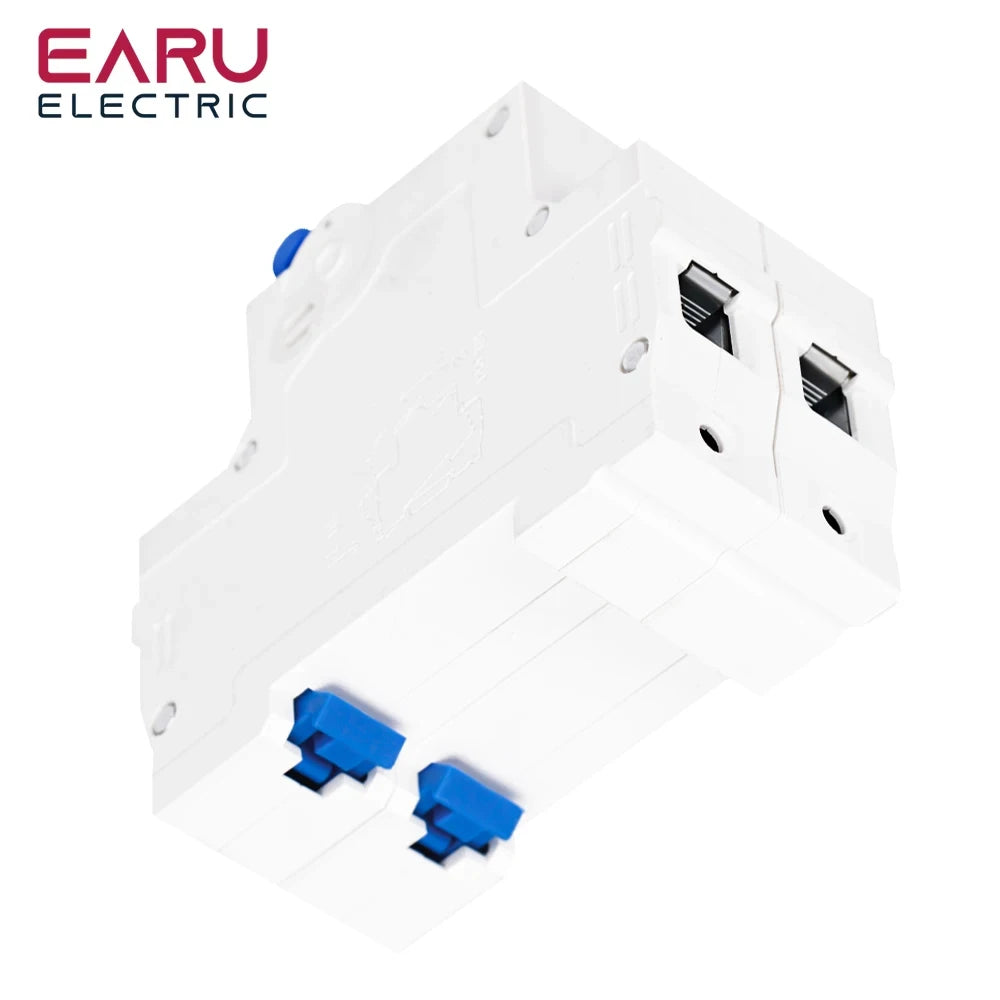 2P Type C AC230V MCB Leakage Protector RCBO Overload Short Circuit Protection Residual Current Circuit Breaker Switch RCCB RCD