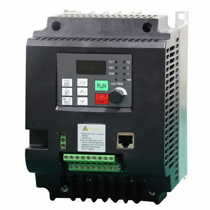 VFD Frequency Inverter for Motors, 1 Phase 220V In, 3 Phase 380V Out, Powers 5.5KW/7.5KW, 50hz or 60hz AC