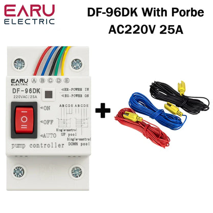 DF-96D DF-96DK Water Level Controller Switch AC 220V 25A Water Tank Liquid Level Detection Sensor Water Pump Controller 2M Wires