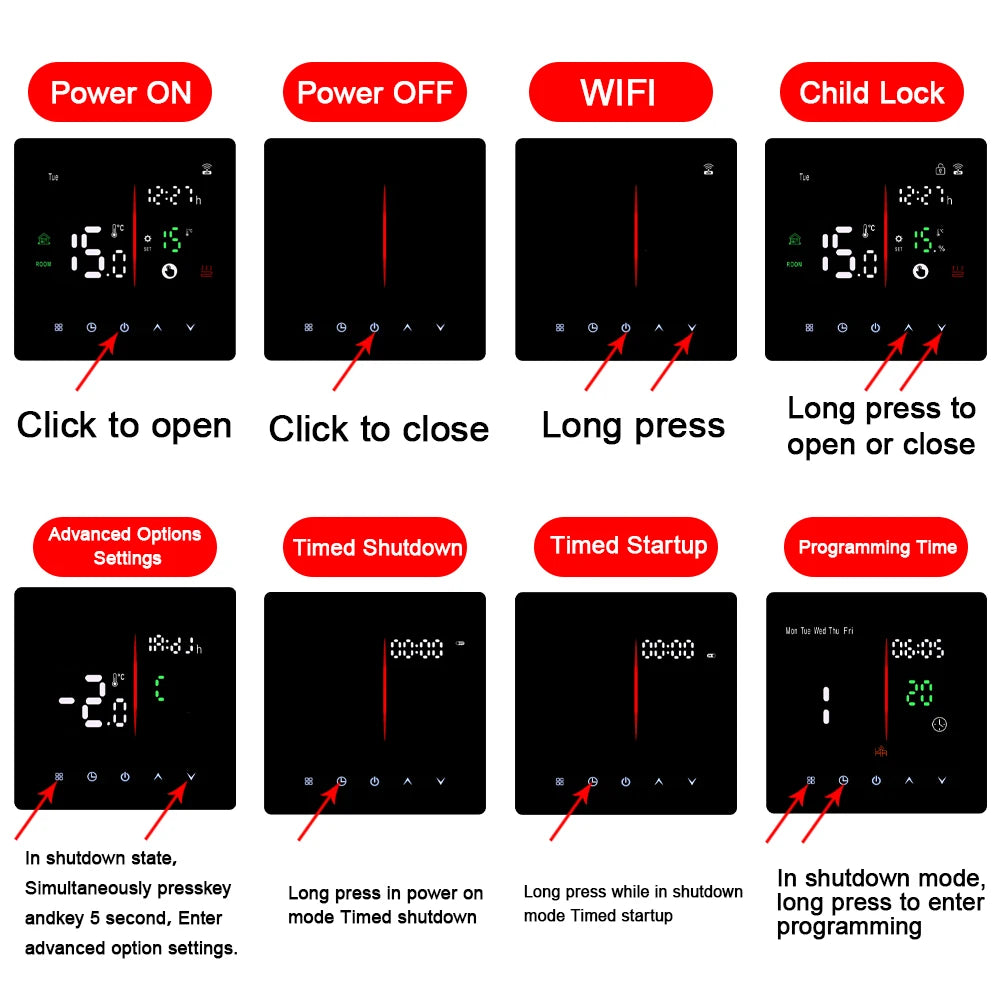 Tuya WiFi Smart Thermostat Electric Floor Heating TRV Water Gas Boiler Temperature Voice Remote Controller for Google Home Alexa