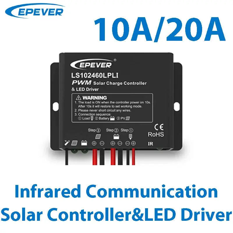 EPEVER PWM Solar Charge Controller Built In LED Constant Current Driver Multiple Load Control Modes For LED Lighting 10A 20A - 54 Energy - Renewable Energy Store