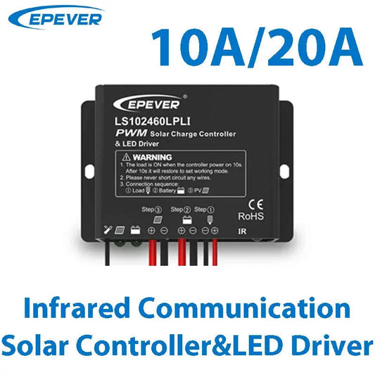 EPEVER PWM Solar Charge Controller Built In LED Constant Current Driver Multiple Load Control Modes For LED Lighting 10A 20A - 54 Energy - Renewable Energy Store