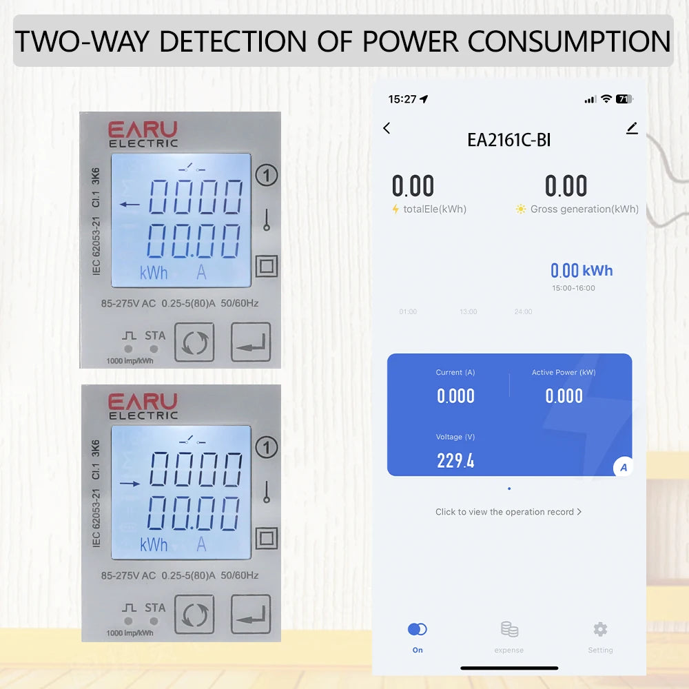 Tuya Wifi Zigbee 110V 220V 80A Smart Single Phase Two-way Bidirectional Energy Meter Timer Power Consumption Monitor KWh Meter