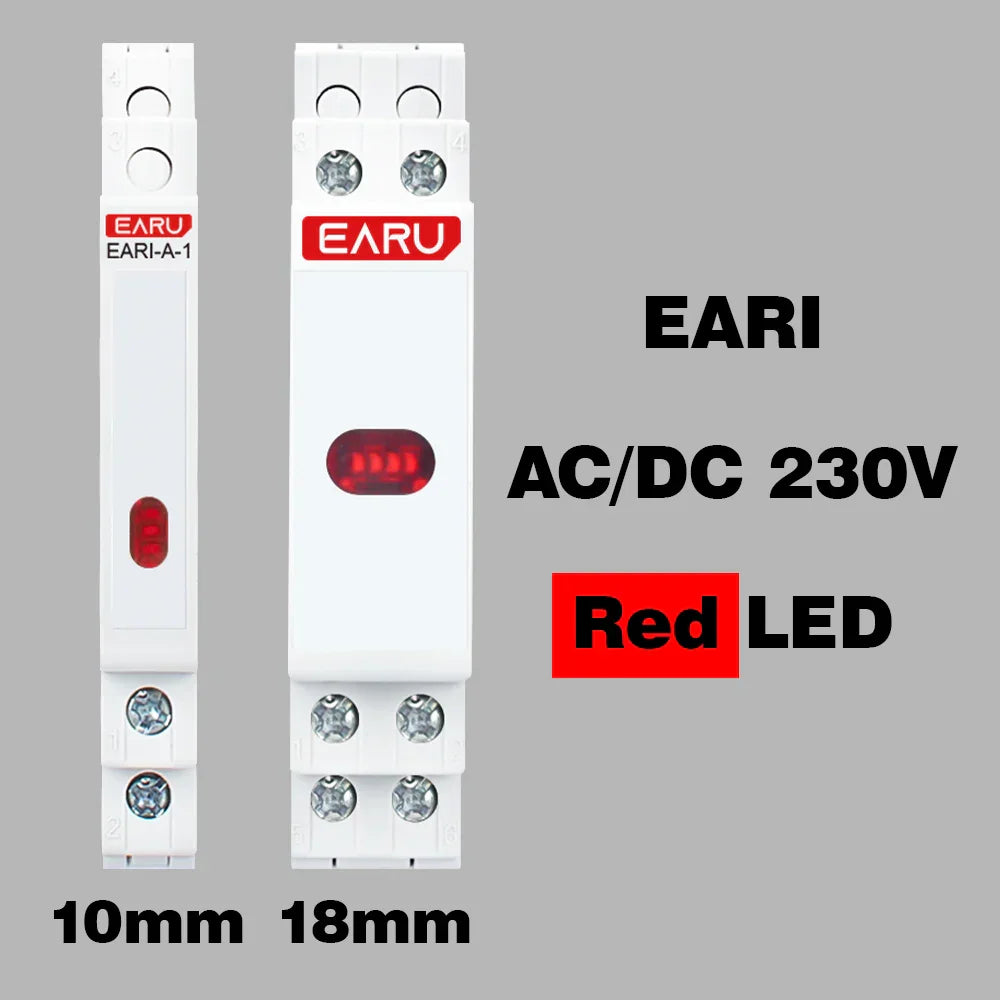 10/18mm Rail Indicator Light AC DC 220V 230V LED Dual Color Signal Light Tri Color Indicator Light 50/60Hz Light Red Green Blue