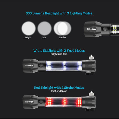 Multi-Functional Flashlight Rechargeable Battery Glass Magnetic