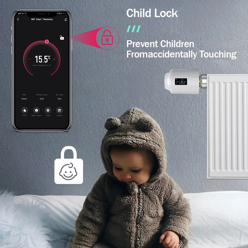 eWeLink App Smart ZigBee Thermostat Radiator TRV Programmable Actuator Heating Remote Temperature Controller Alexa Google Home