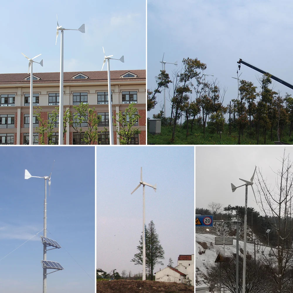 Wind Turbine Generator 2000W 3000W 5000W 10KW 15KW 48V 96V Alternative Energy Windmills With Mppt Charge Controller For Home Use