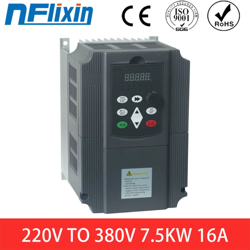 Multiple protection VFD single-phase 220V input inverter three-phase 380V output exhaust fan motor speed controller