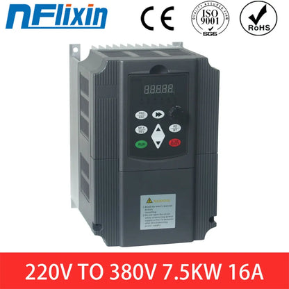 Multiple Protection VFD for Exhaust Fan Motors - Converts 220V Single-Phase Input to 380V Three-Phase Output, Ensures Safe Opera