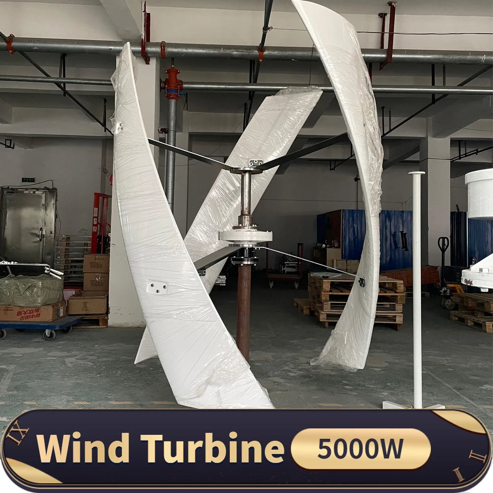 5000W Vertical Wind Turbine Generator 24v 48v 96V Free Alternative Energy 220V With Hybrid Controller Off Grid System Home Use - 54 Energy - Renewable Energy Store