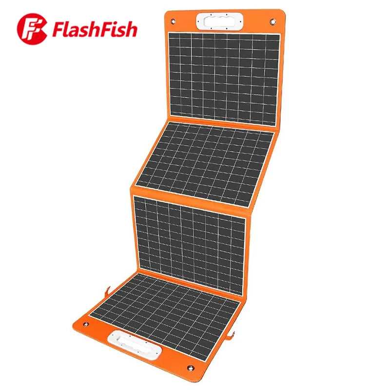 Flashfish 18V 100W Foldable Solar Panel Portable Solar Charger DC Output PD Type-c QC3.0 for Phones Tablets Camping Van RV Trip - 54 Energy - Renewable Energy Store