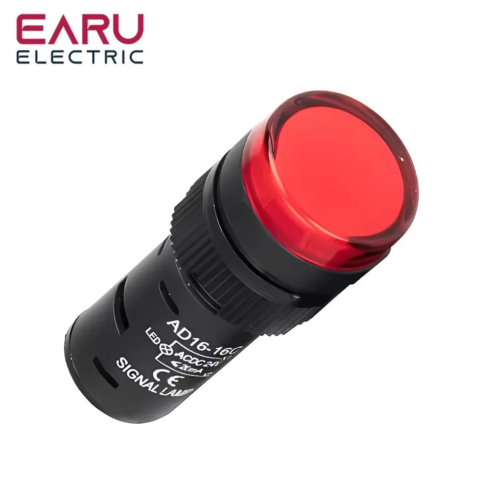 16MM Panel LED Power Electronic Indicator Pilot Signal Light Lamp AC DC 12V 24V 110V 220V 380V Red Green Yellow Blue White LED