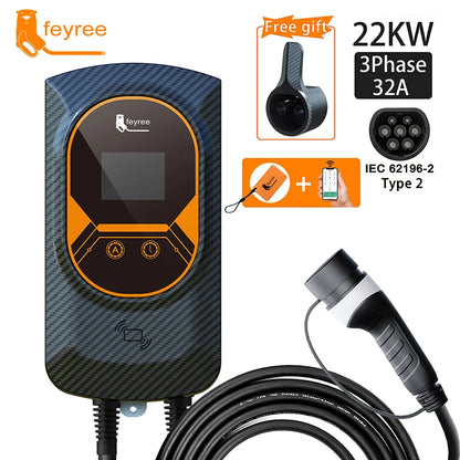 32A EVSE Wallbox Charger: Type2 Cable, 7.6/11/22KW Power, and APP Control for Electric Vehicle Charging - 54 Energy - Renewable Energy Store
