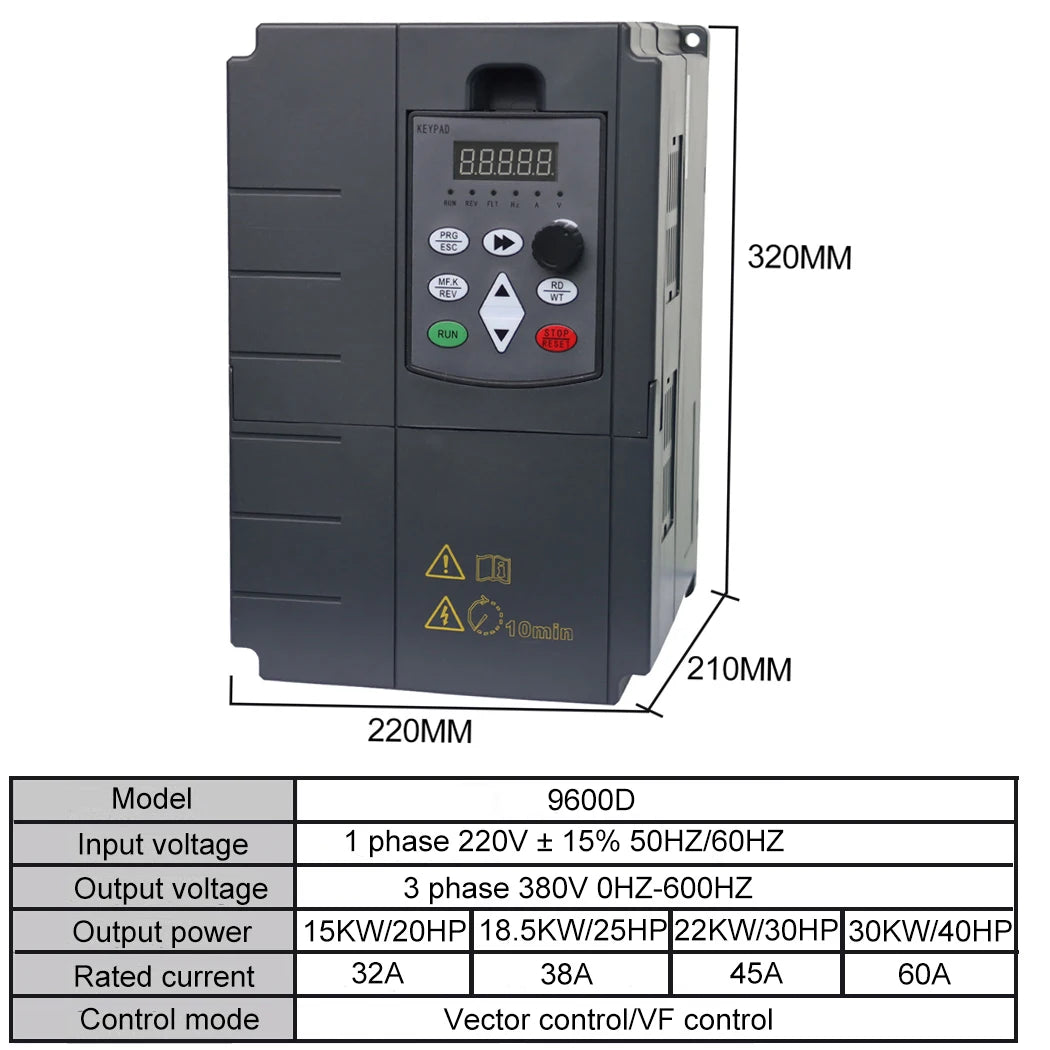 VFD Inverter Frequency converter 37kw 50HP 3Phase AC380-415V Vector Control for 30kw mixer motor