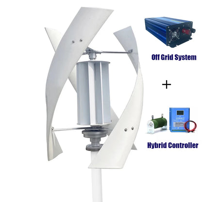 Turbine éolienne haute tension Maglev, axe Vertical 2kw, 12V 24V 48V, avec contrôleur de Charge hybride, pour usage domestique Turbine éolienne haute tension Maglev, axe Vertical 2kw, 12V 24V 48V, avec contrôleur de Charge hybride, pour usage domestique