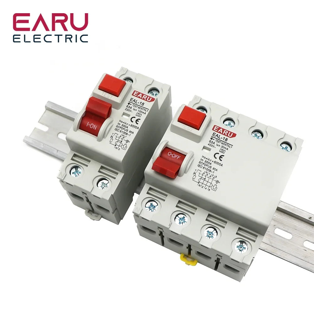 2P 4P 10/30/100/300mA Type A RCCB RCD ELCB Electromagnetic Residual Current Circuit Breaker Differential Breaker Safety Switch