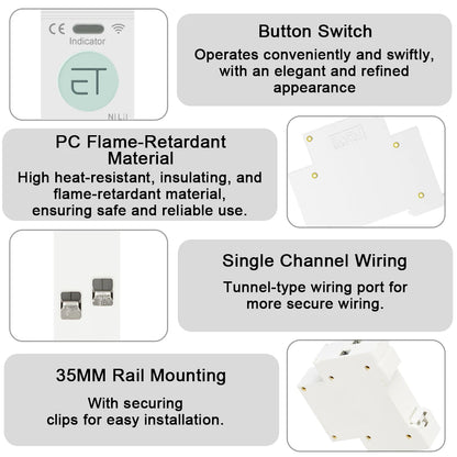Tuya ZigBee WiFi Smart Circuit Breaker 1P+N 63A MCB Timer Relay Switch Energy Meter kWh Voltage Current Protector Remote Control
