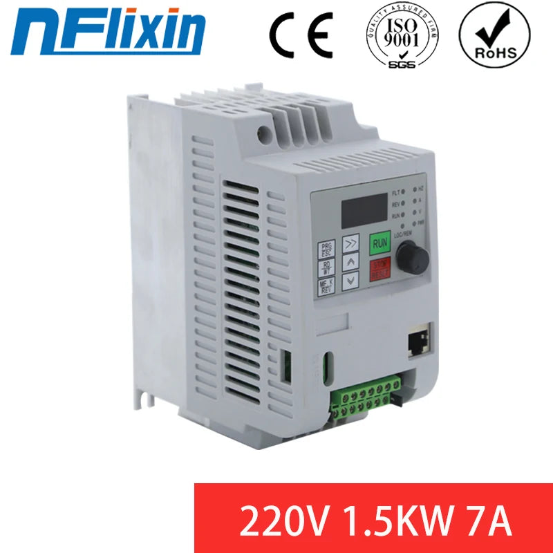 For European Motors: 220v AC Drive, 1-phase In, 3-phase Out, Variable Speed Drive (VSD) with 1.5kw, 2.2kw, 4kw Options, 50HZ