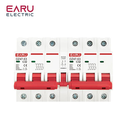 1P+1P 2P+2P 3P+3P 4P+4P MTS AC Dual Power Manual Transfer Interlock Circuit Breaker Din Rail Isolating Discounnecting Switch MCB