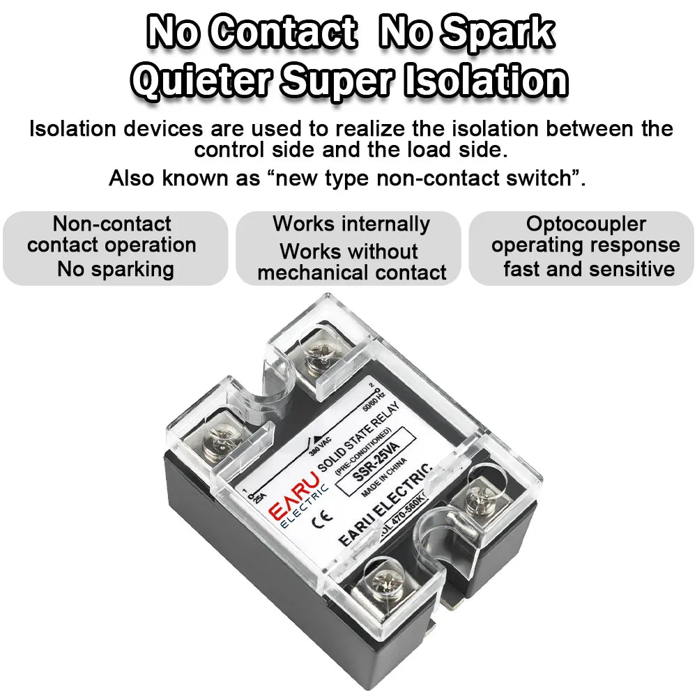SSR-10VA 25VA 40VA Solid State Relay Voltage Regulator SSR 10-150A  AC 380V Output Potentiometer for PID Temperature Controller