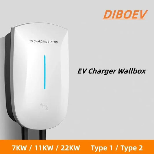 EV Charger Type2 22KW 3Phase Current Adjustable EVSE Wallbox WIFI APP BT Version for Electric Vehicle Car Charging Station - 54 Energy - Renewable Energy Store