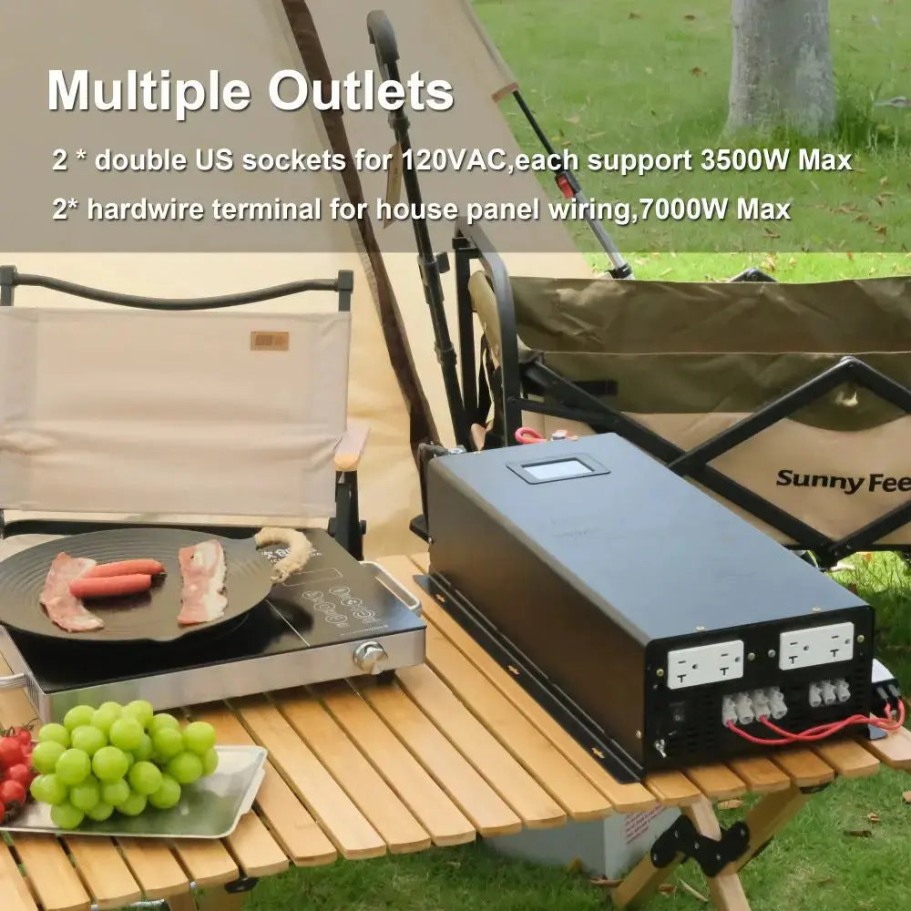 7000W Split-phase Pure Sine Wave Inverter Battery 24V/36V/48V/60V/96 DC to 110/220V,120/240V AC Converter Power Bank Solar Panel - 54 Energy - Renewable Energy Store