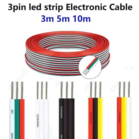 3Pin Electronic Tinned Copper Cable 18 20 22 AWG 12V Wire for WS2811 WS2812B LED Strip Lights by 54 Energy - Renewable Energy Store