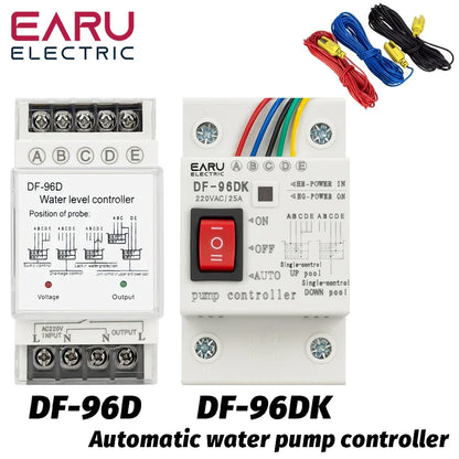 DF-96D DF-96DK Water Level Controller Switch AC 220V 25A Water Tank Liquid Level Detection Sensor Water Pump Controller 2M Wires