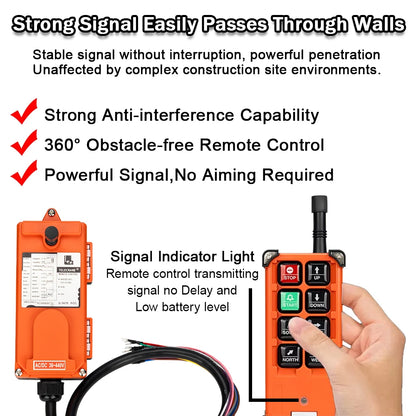 F21-E1B Top Quality Industrial Remote Controller Switches AC220V 380V 110V DC 12V 24V 36V Hoist Crane Control Lift Crane Lift