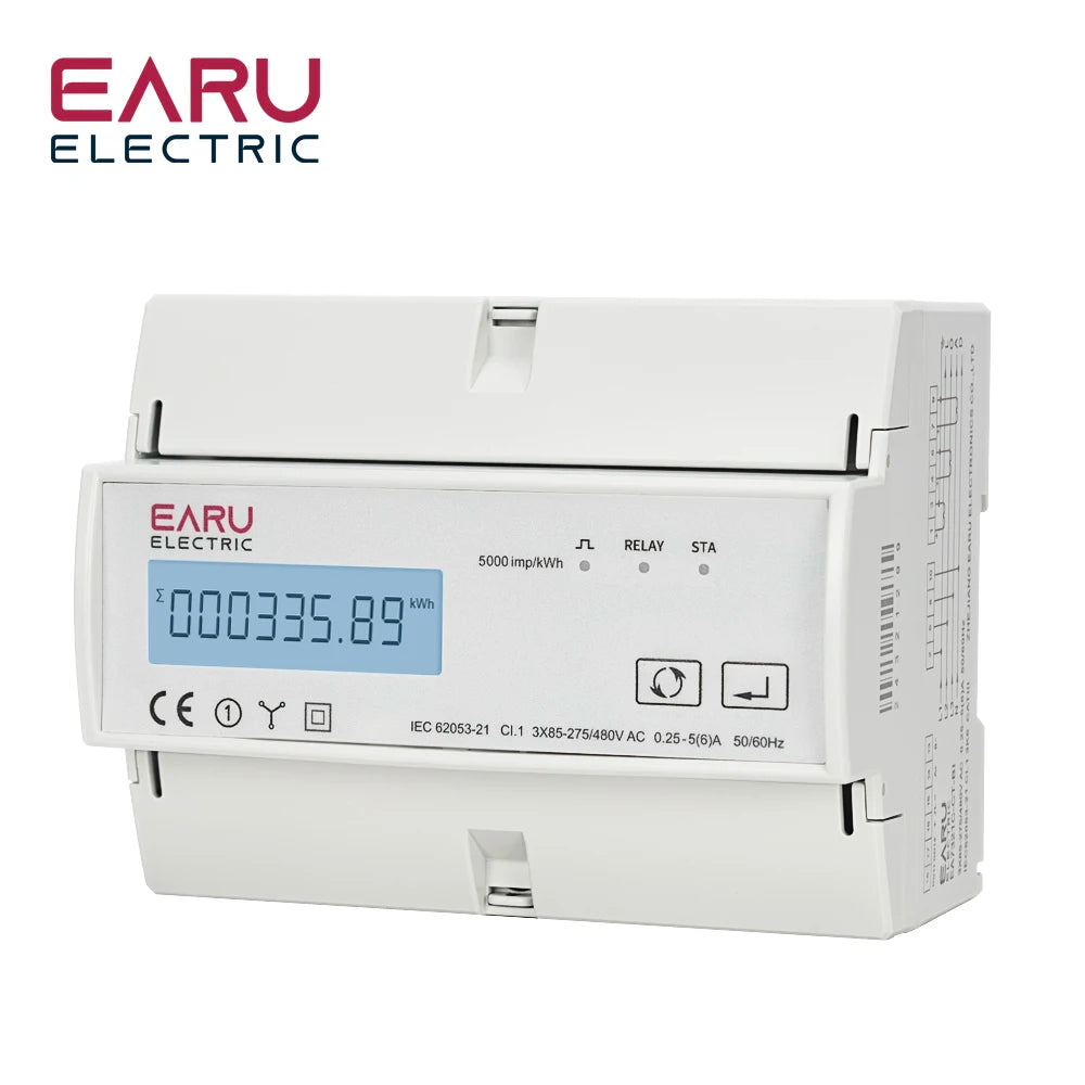 Tuya Smart Three-Phase Bidirectional Electricity Meter with WiFi & ZigBee for KWh Monitoring, featuring RS485 Interface AC 380V